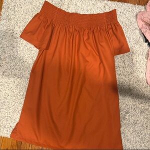 Rust Off-Shoulder Dress